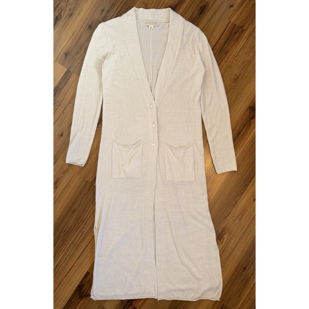 Barefoot Dreams CozyChic Lite Duster Cardigan Women’s S Long Cream Lounge Soft